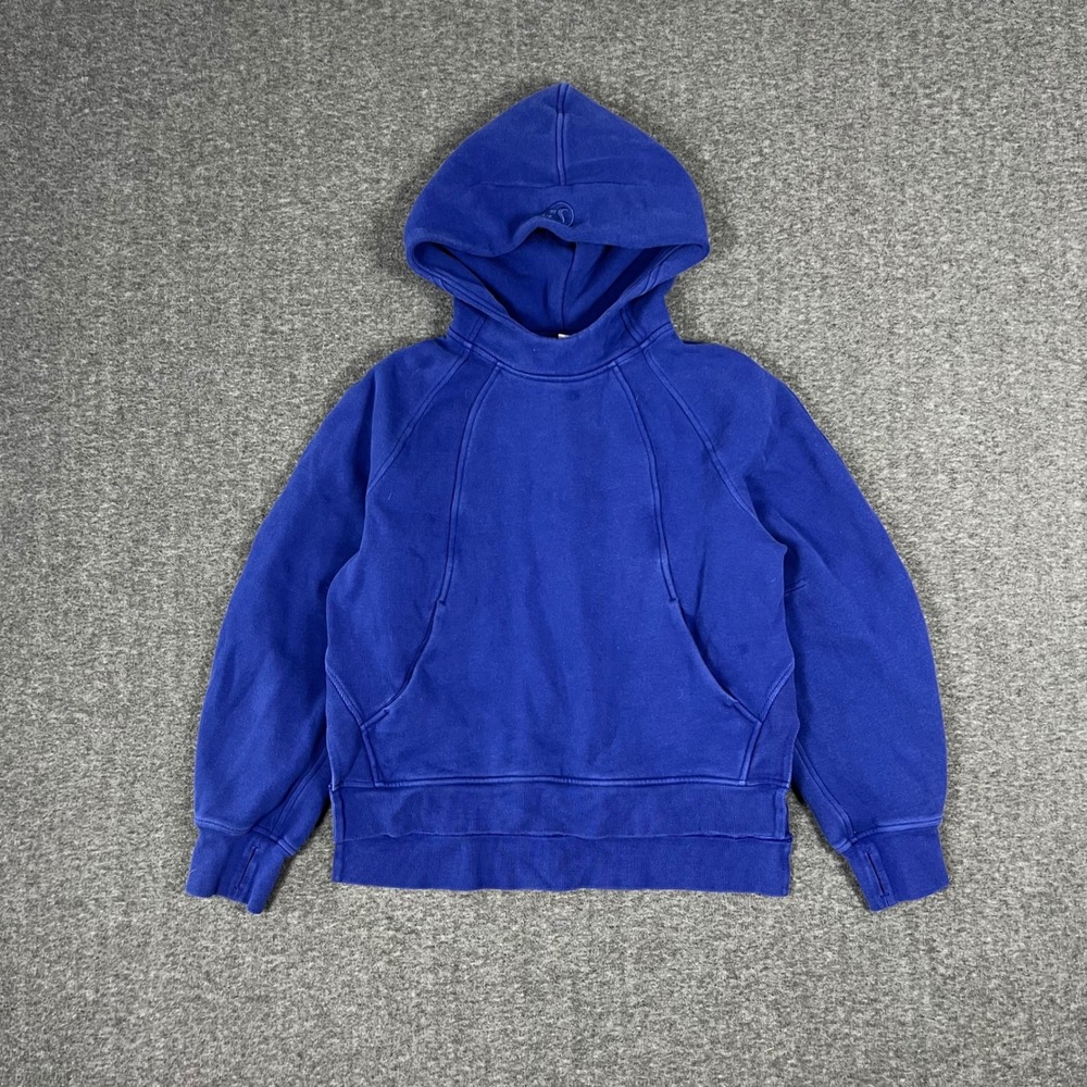 Lululemon Boxy Scuba Fleece Hoodie Women XS/S Blue Oversized Pockets Pullover